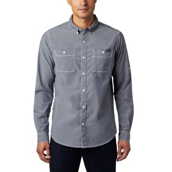 Columbia Outdoor Elements Long Sleeve Chambray, Sudaderas Azul Marino Para Hombre | 481256-NHZ